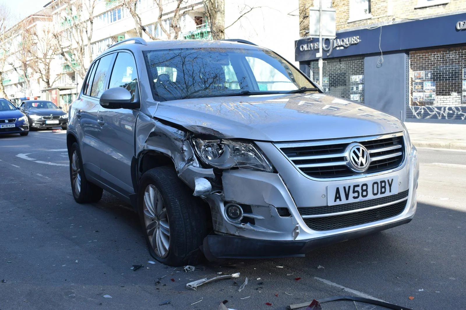 a car that has been hit by another car a car that has been hit by another car